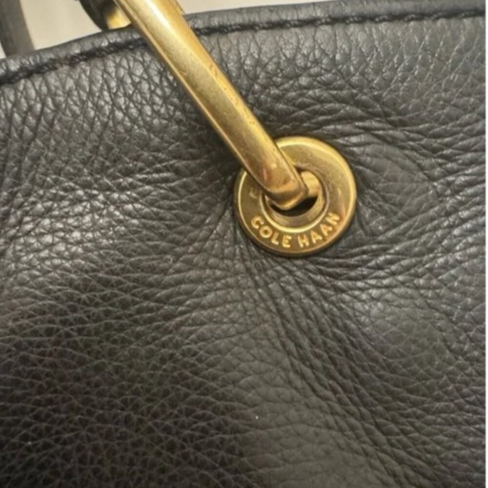 Cole Haan Black Leather Bag, Crossbody Strap - Picture 11 of 12